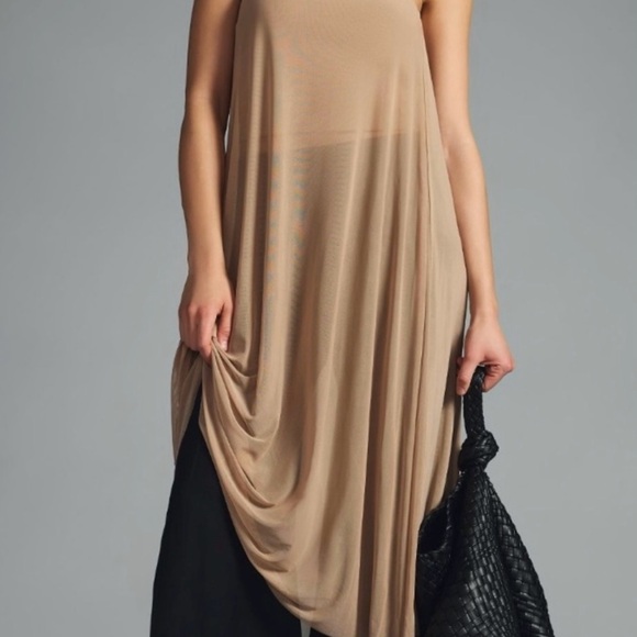 ANTHROPOLOGIE DOLAN SHEER NUDE TUBE DRESS SZ XS - Picture 3 of 3